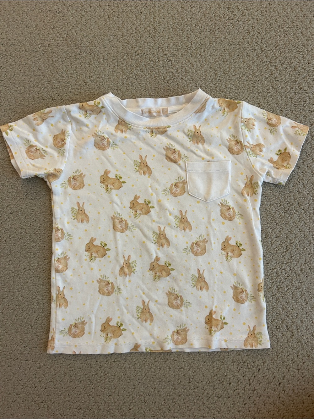 White Bunny Pocket Short Sleeve Tee